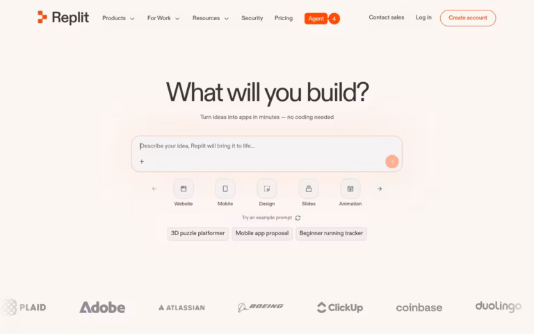 Replit homepage screenshot