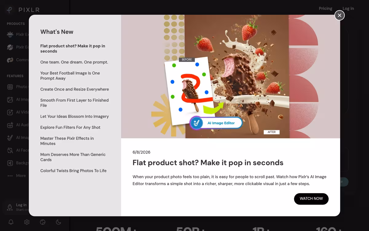 Pixlr homepage screenshot