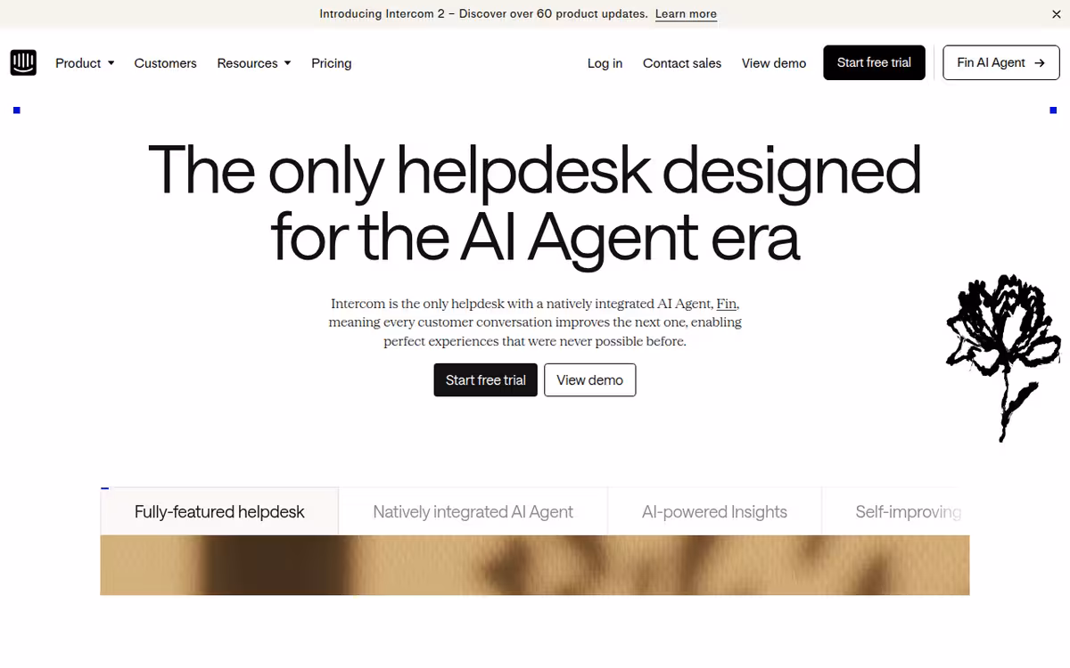 Fin by Intercom homepage screenshot