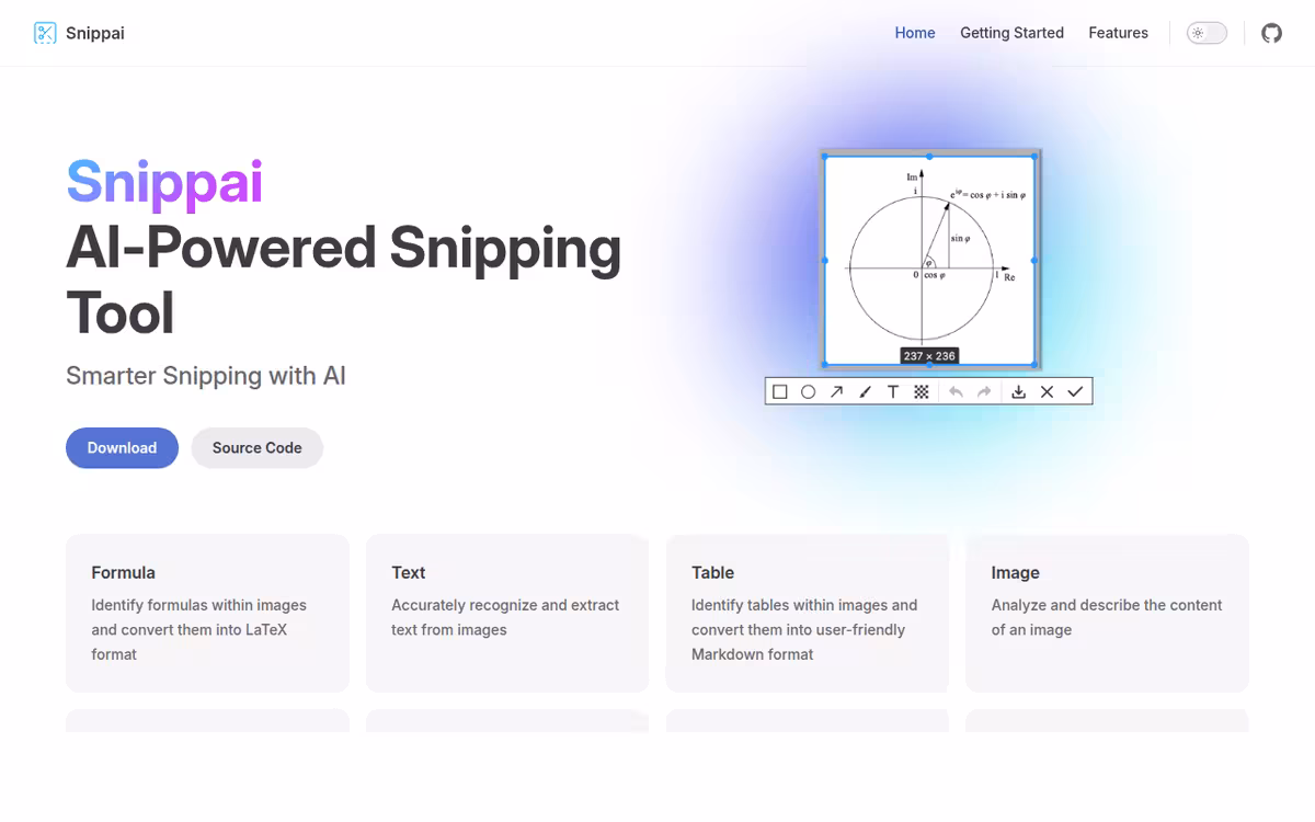 Snippai homepage screenshot