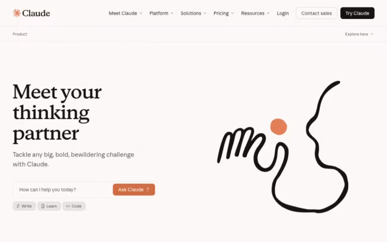 Claude homepage screenshot