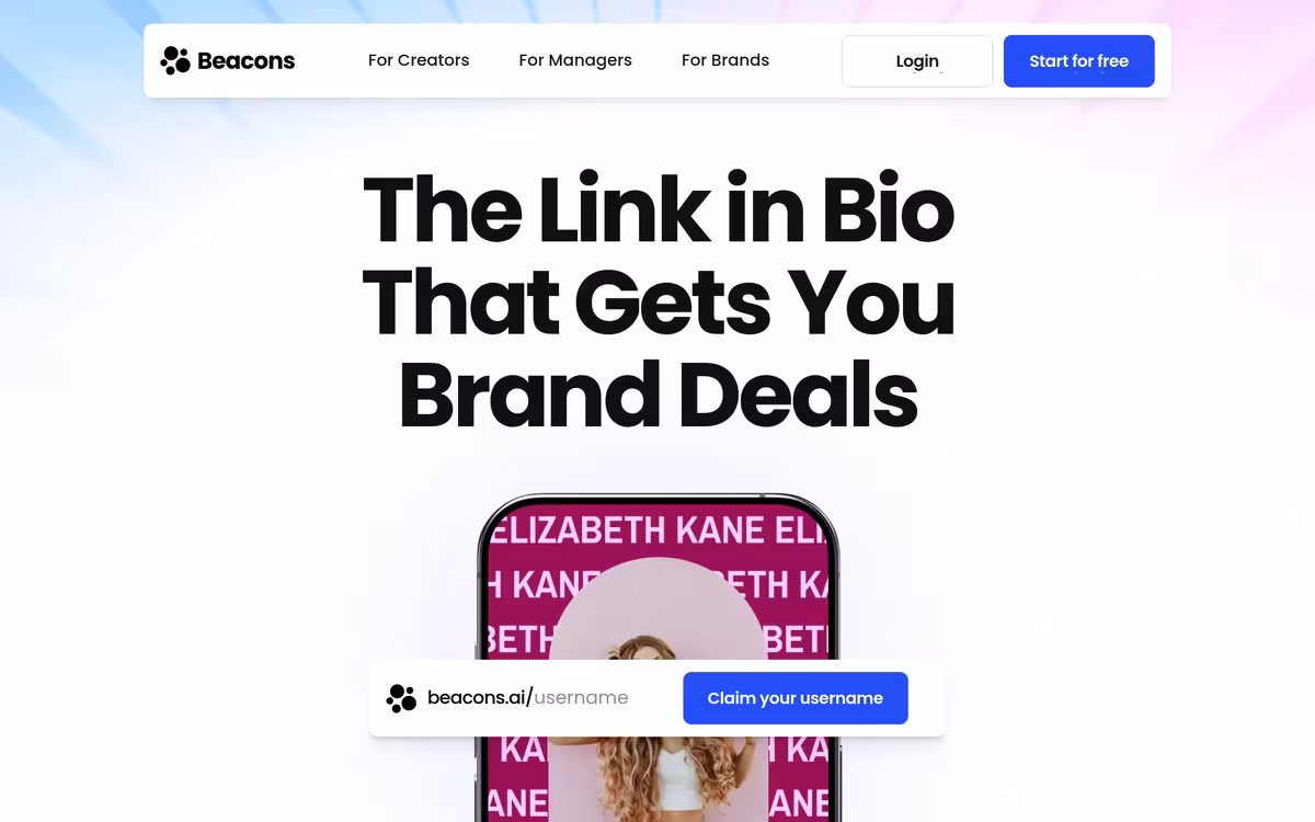 Beacons AI 2.0 homepage screenshot