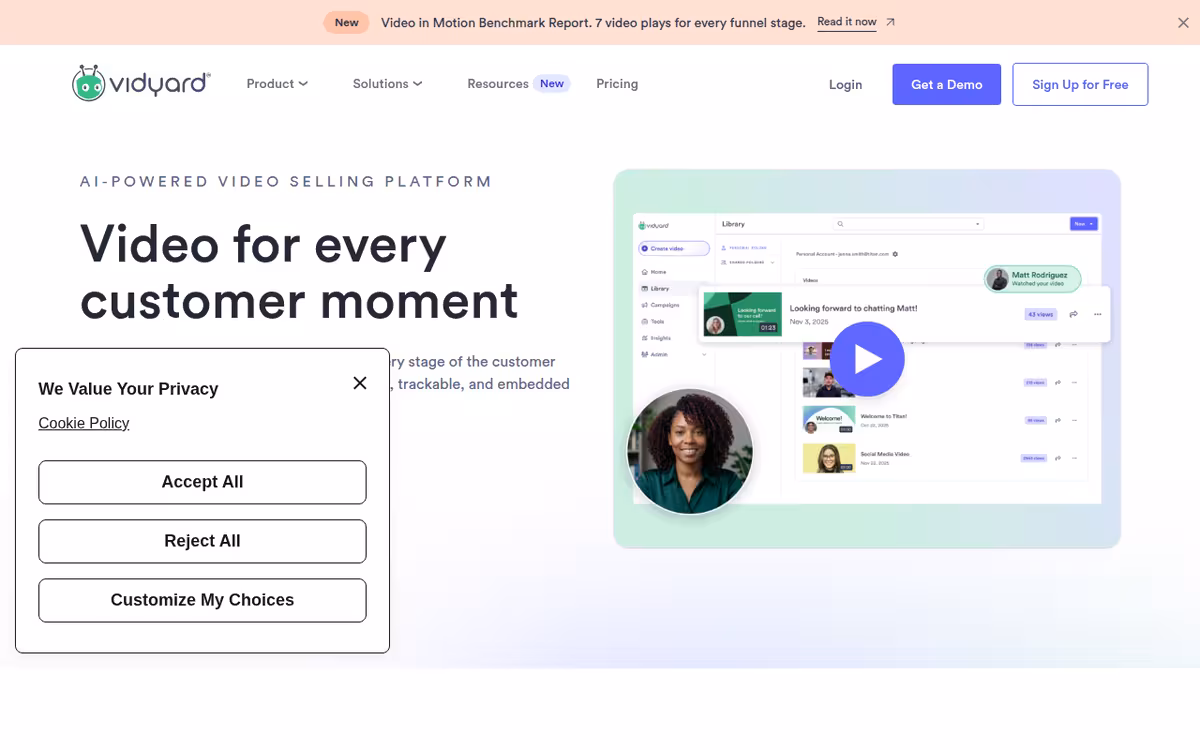 Vidyard – Video Tools for Virtual Sales and Marketing Teams homepage screenshot