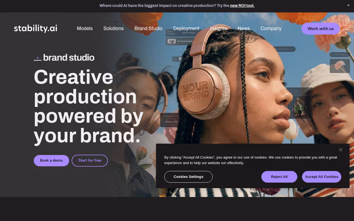 Stability AI homepage screenshot