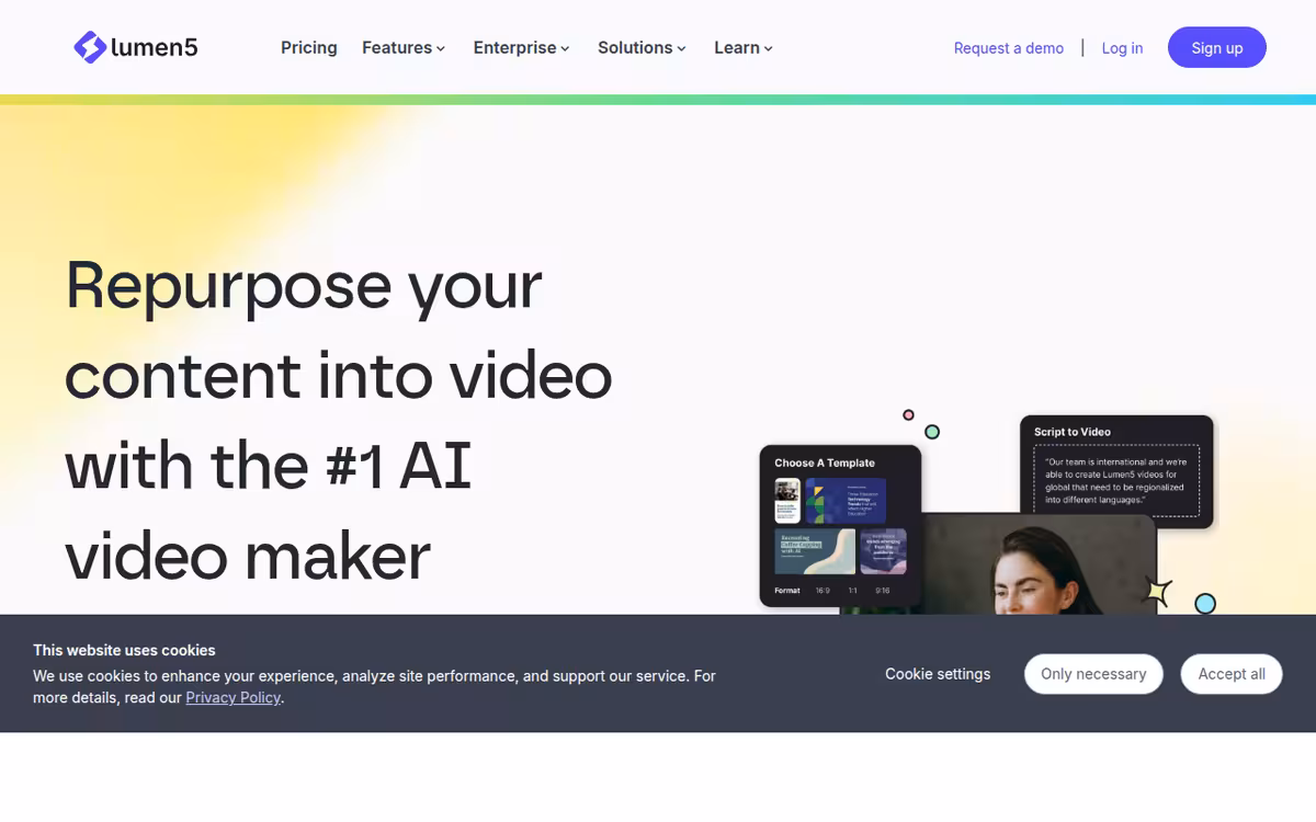 Lumen5 homepage screenshot