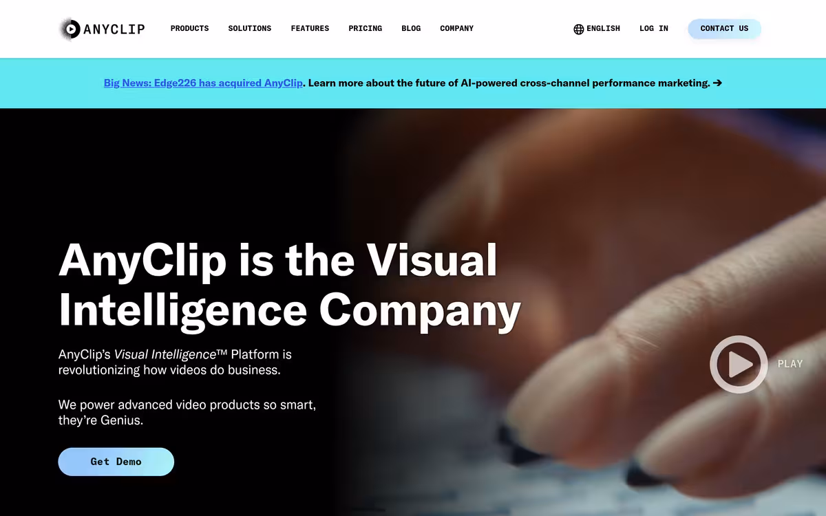 Unlocking the Power of AI in Video with AnyClip’s Innovative Platform homepage screenshot