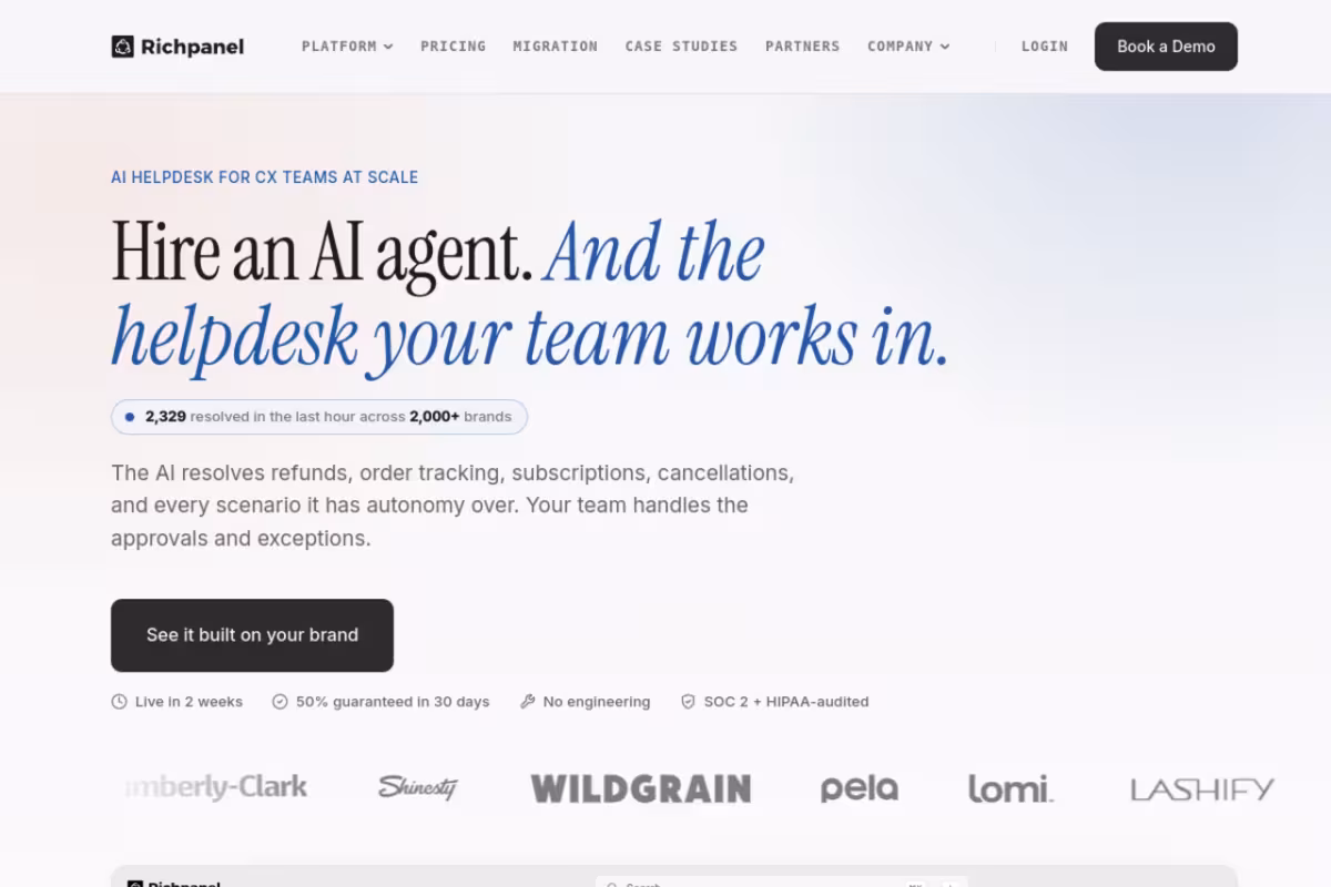 Richpanel homepage screenshot
