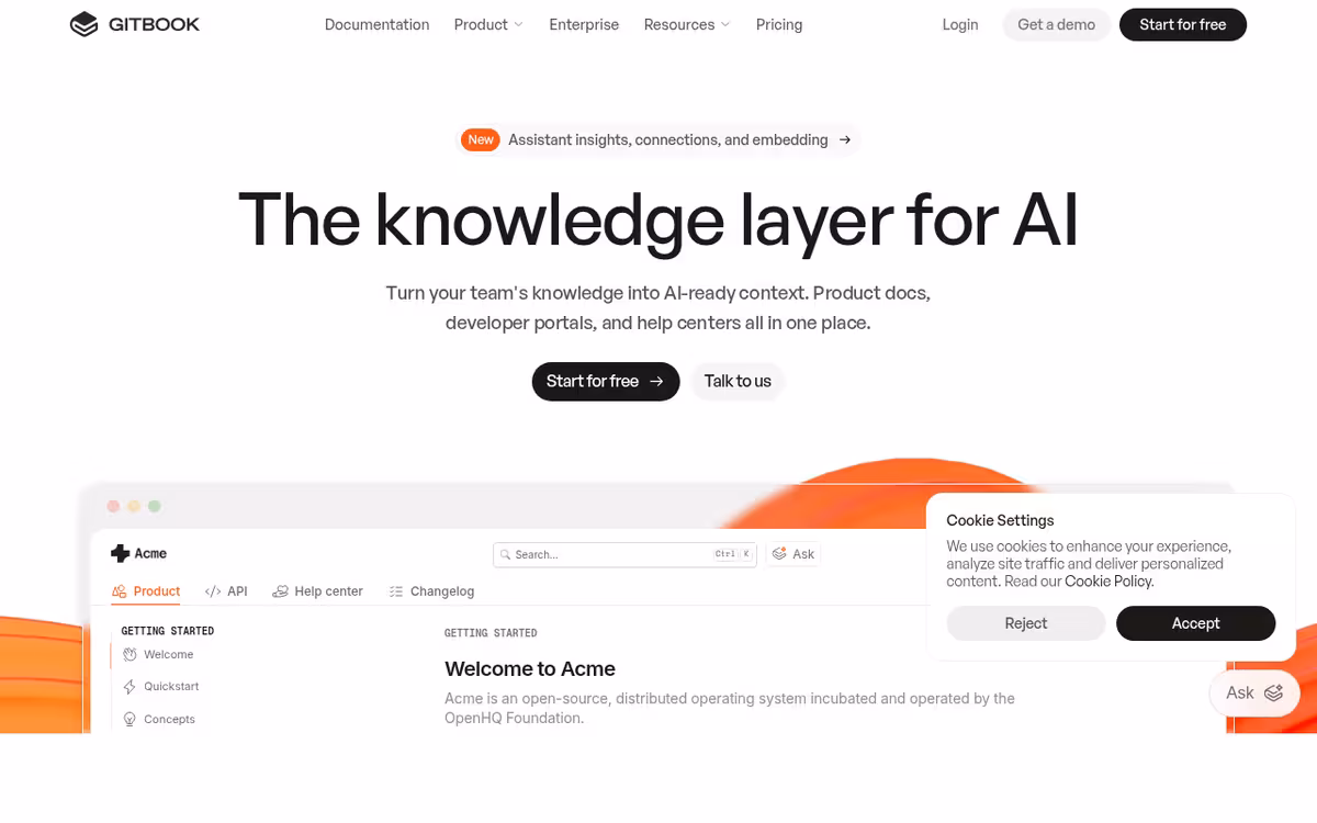GitBook homepage screenshot
