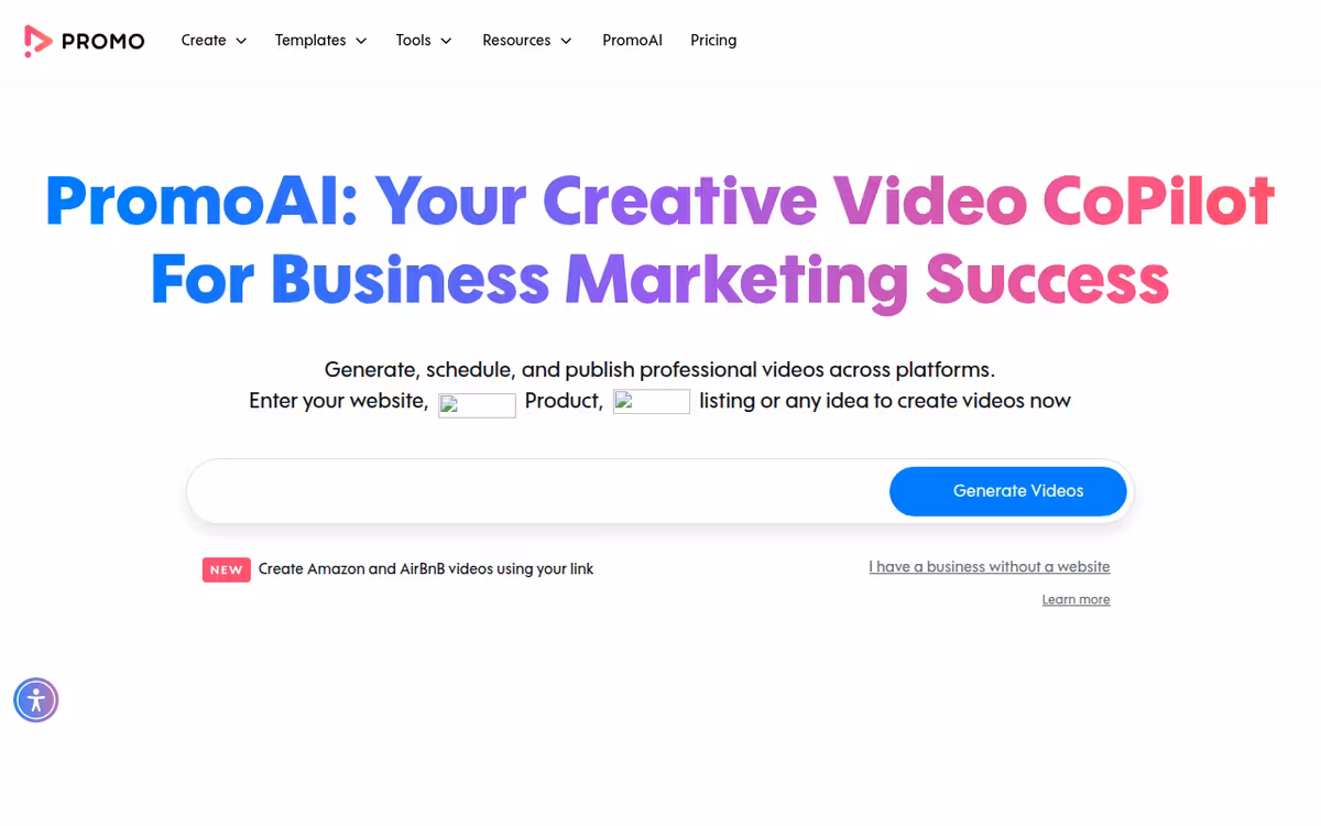 Promo.com homepage screenshot