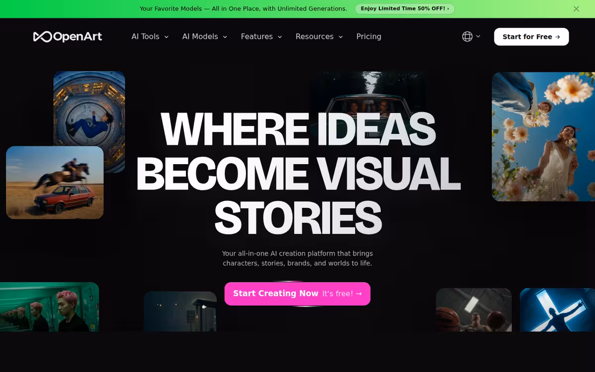 AI Art Generator homepage screenshot