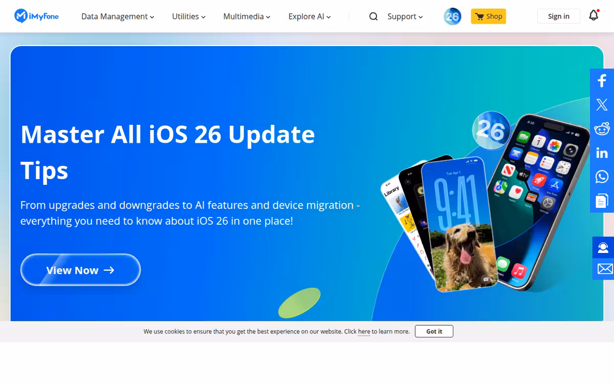 iMyFone® homepage screenshot