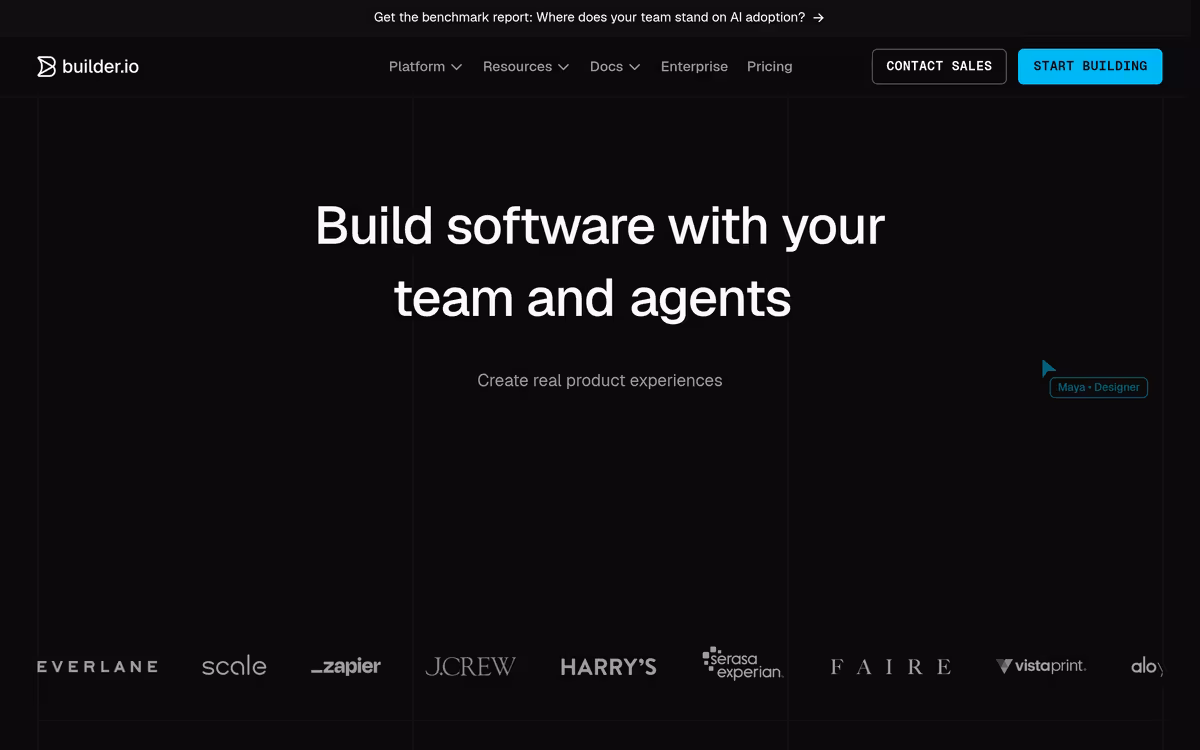 Builder.io homepage screenshot