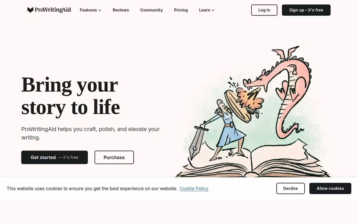 Great writing made easy with ProWritingAid homepage screenshot