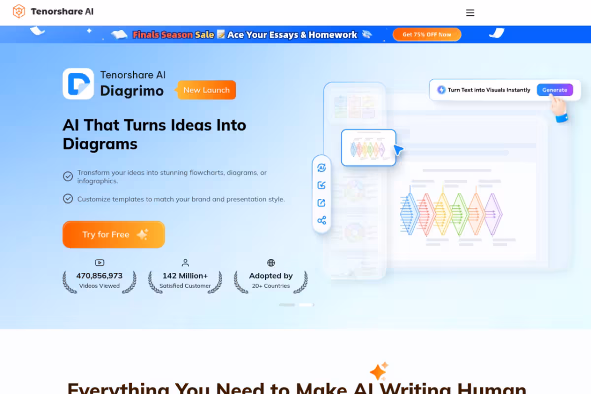 Tenorshare AI homepage screenshot