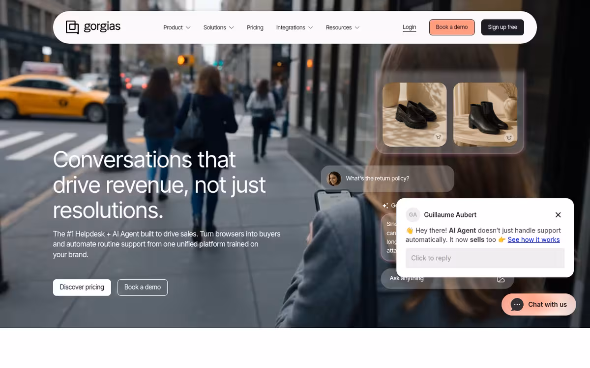 Gorgias homepage screenshot