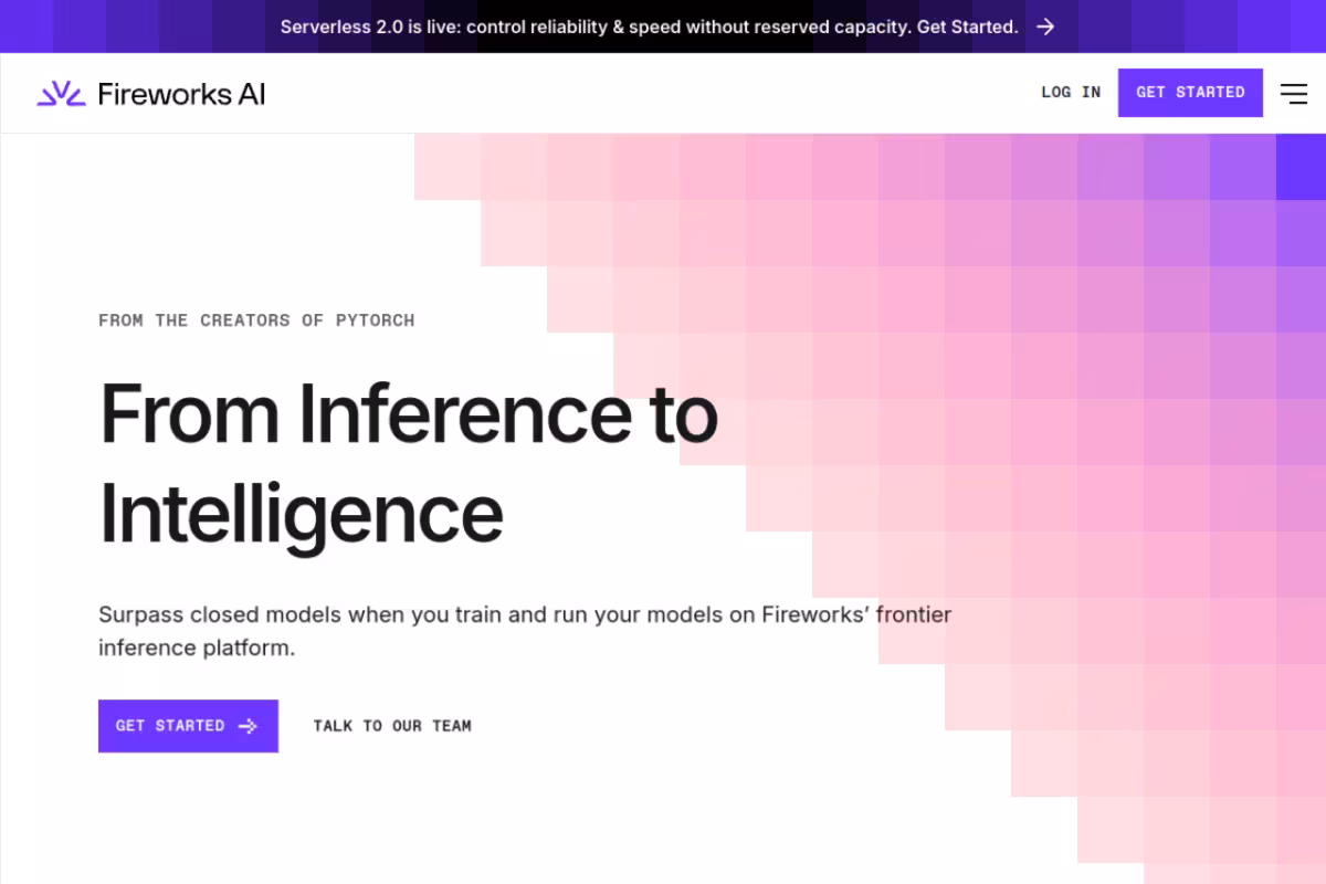 Fireworks AI homepage screenshot