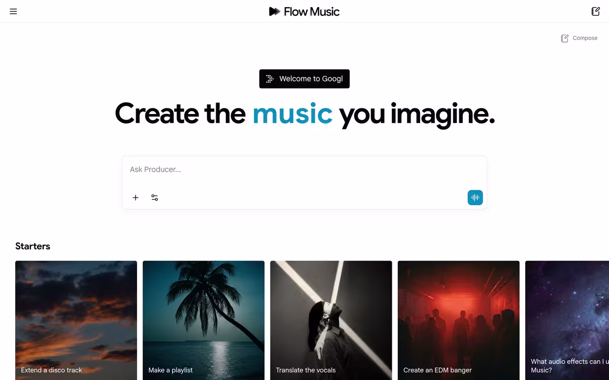 Riffusion homepage screenshot