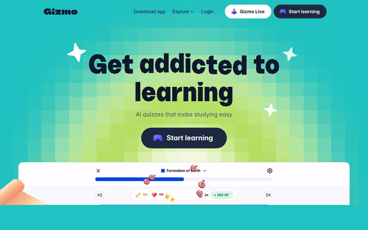 Gizmo homepage screenshot