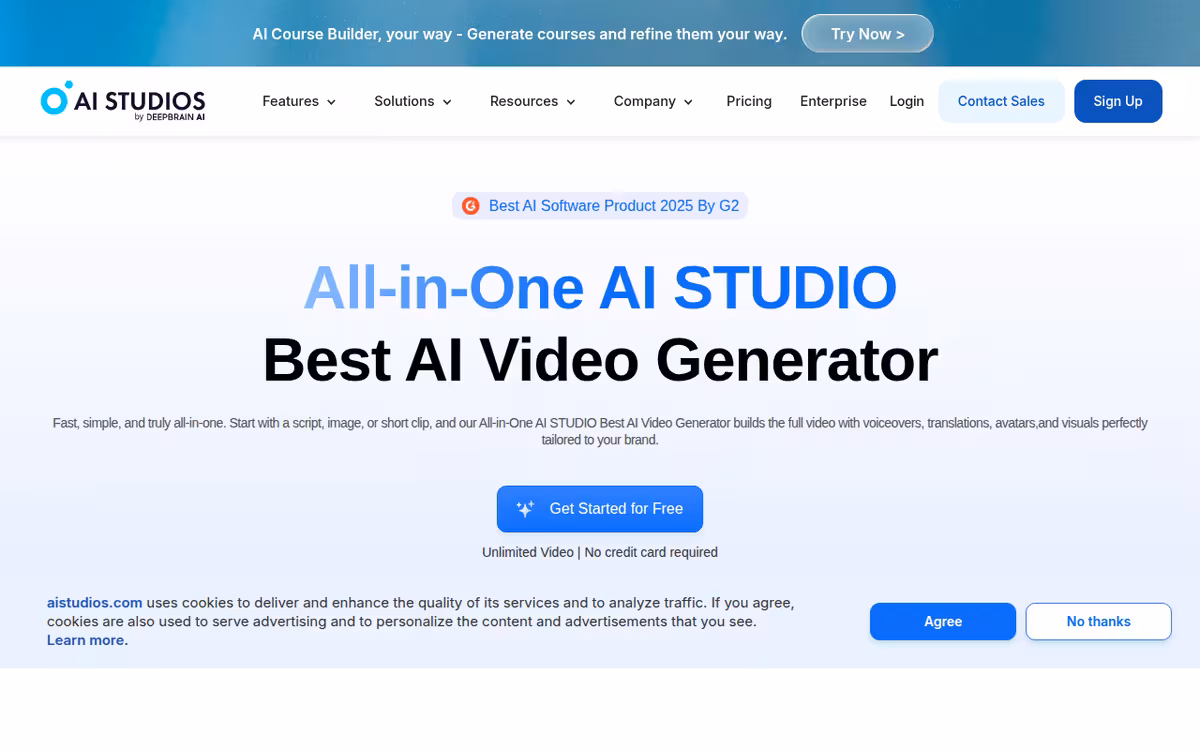 AI STUDIO homepage screenshot