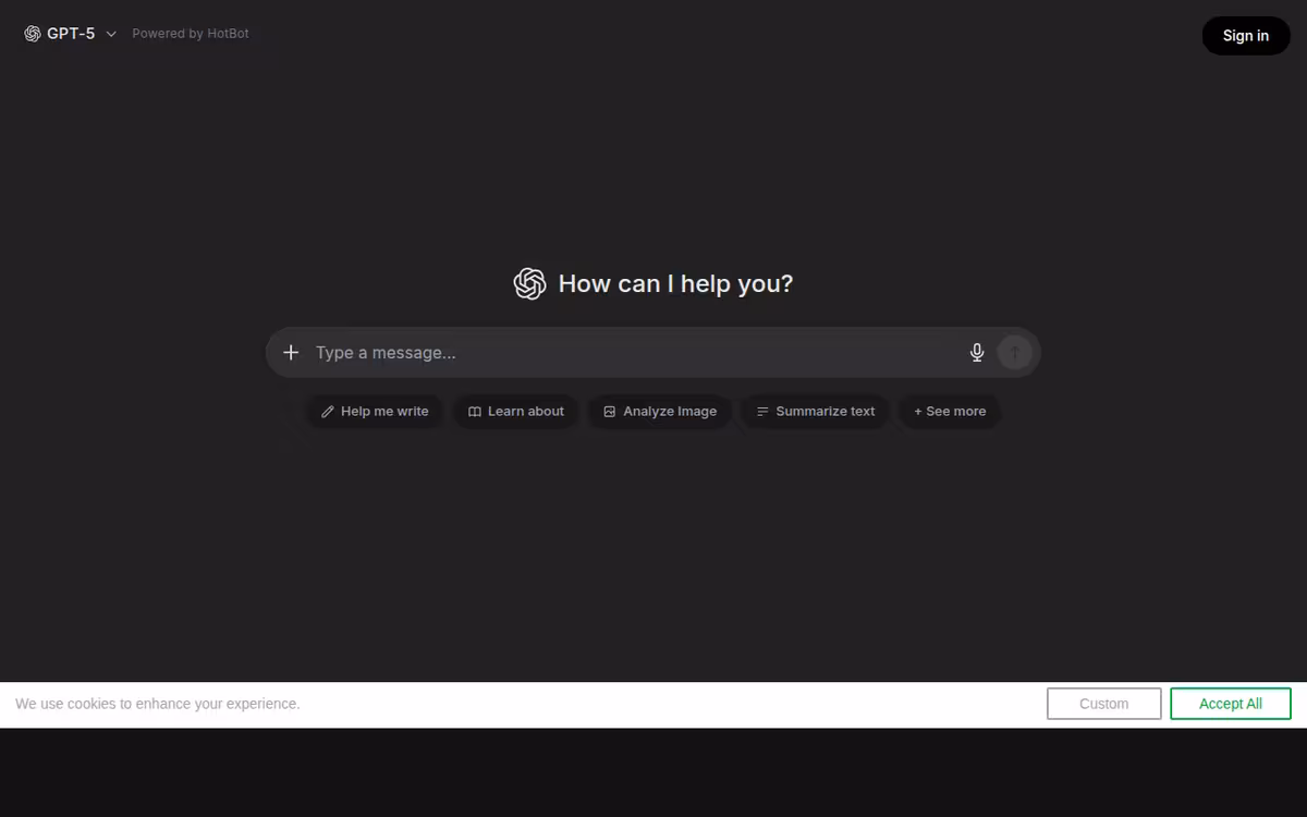 HotBot homepage screenshot