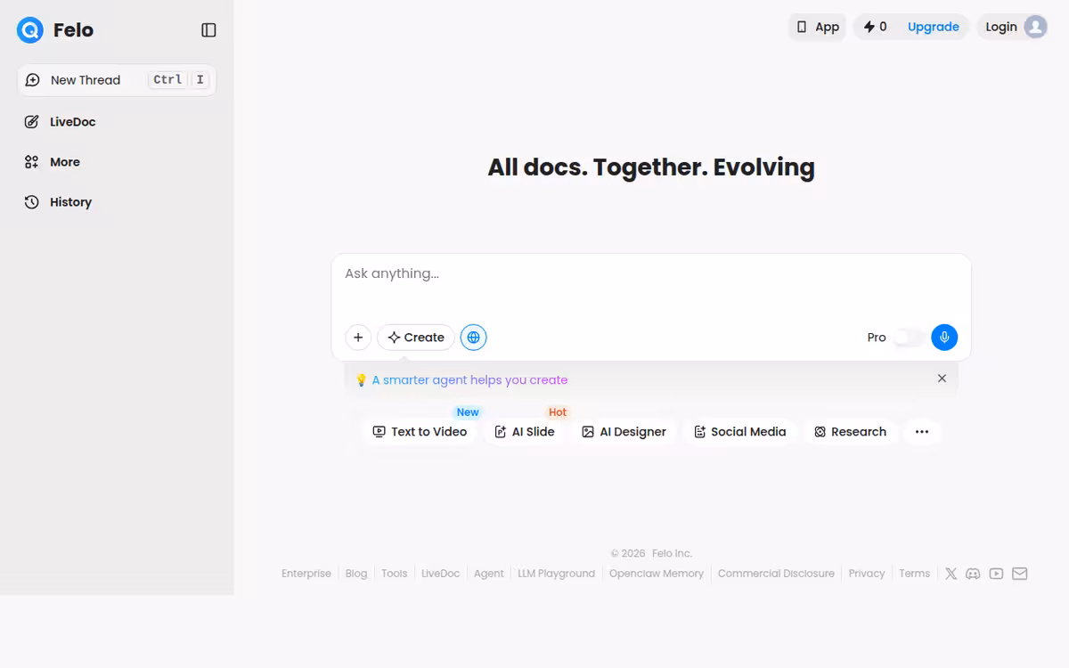 Felo homepage screenshot