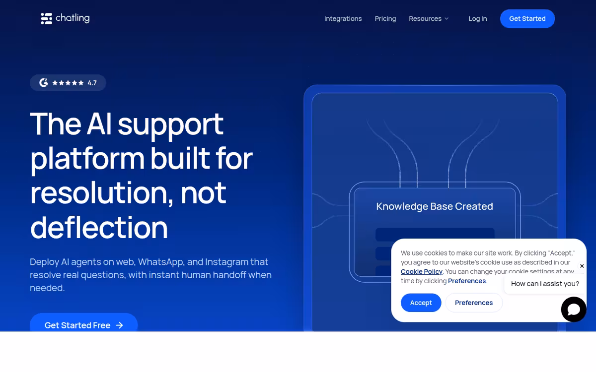 Chatling homepage screenshot