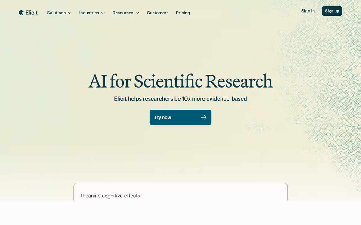 Elicit homepage screenshot