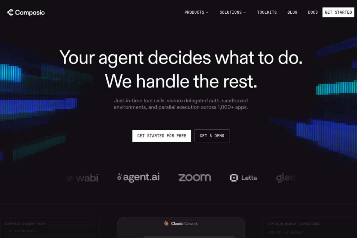 Composio homepage screenshot