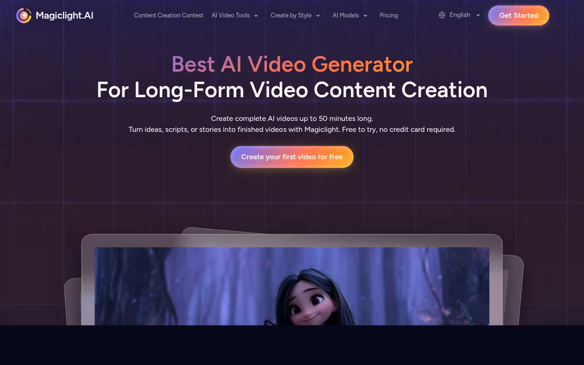Magiclight.AI homepage screenshot