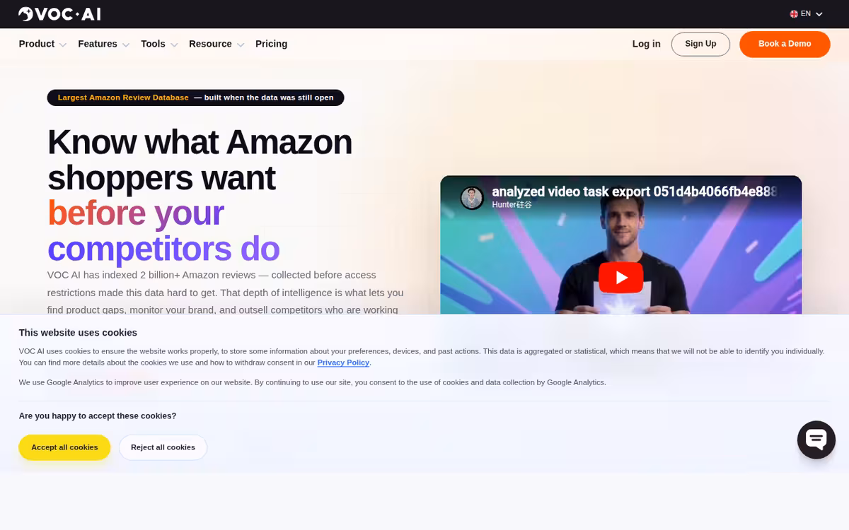 VOC AI homepage screenshot