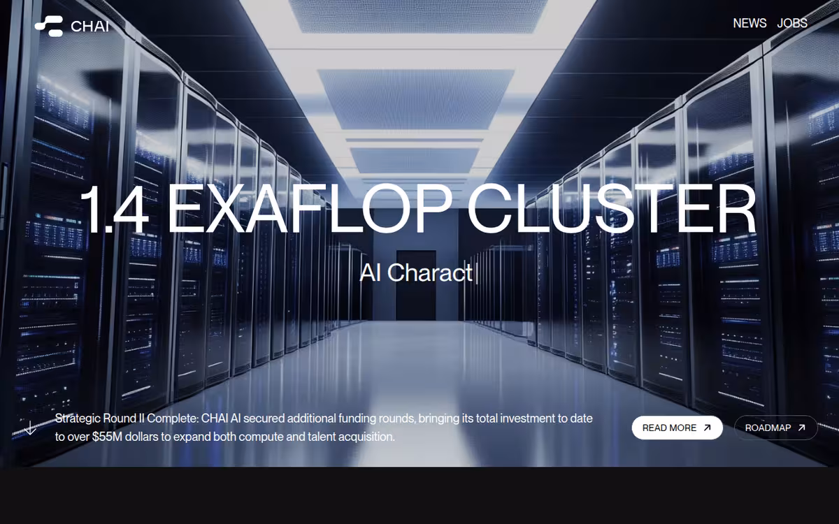 Chai AI homepage screenshot