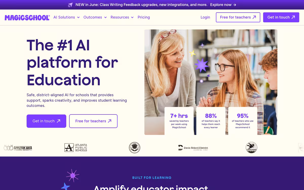 MagicSchool homepage screenshot
