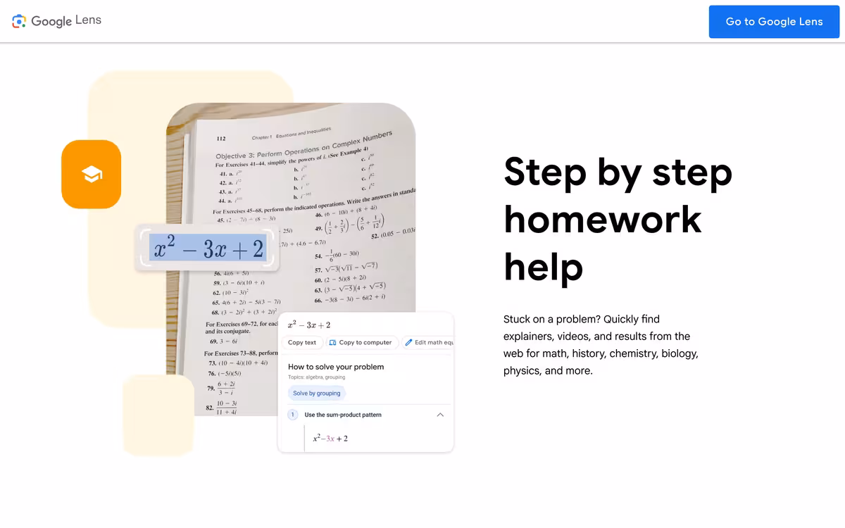 Google Lens homepage screenshot