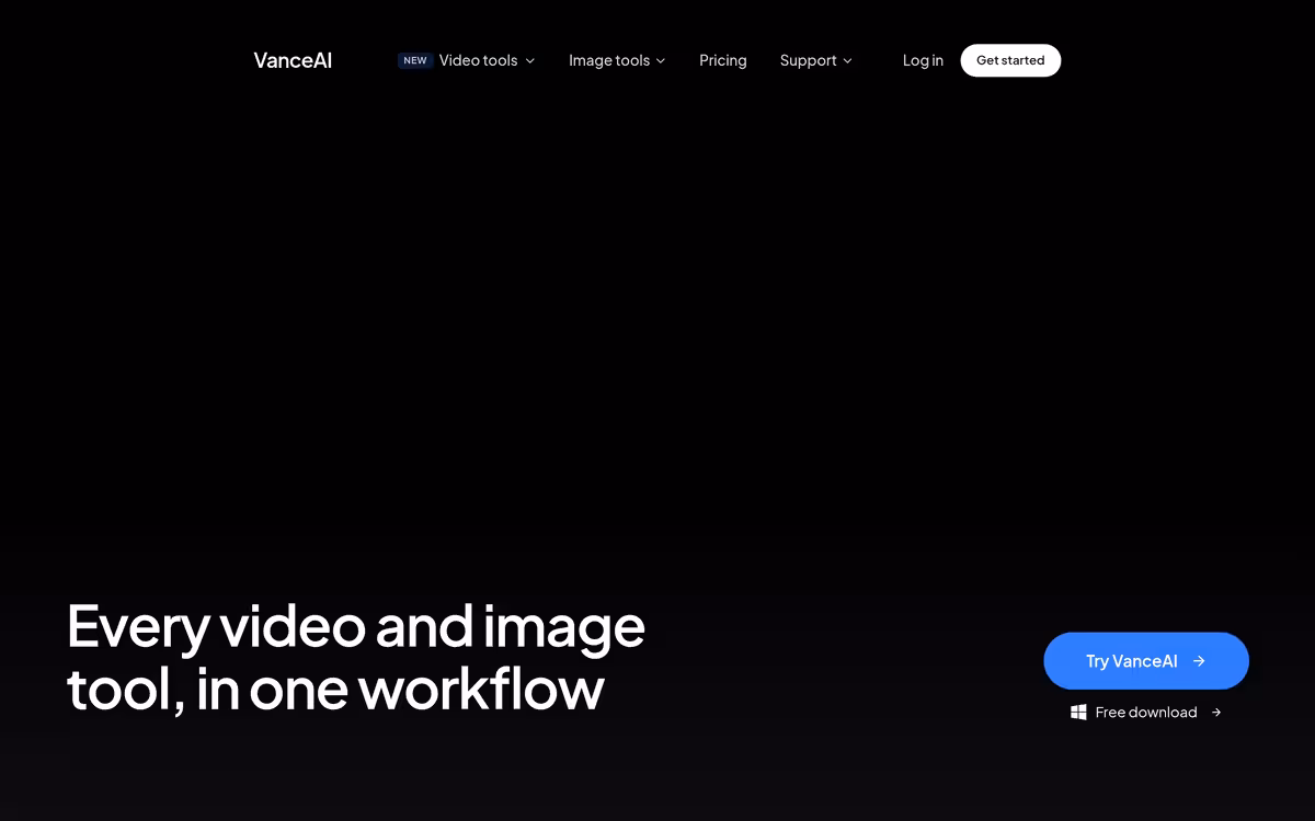 VanceAI homepage screenshot