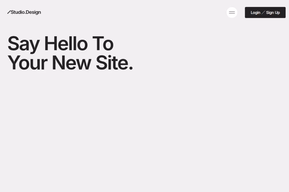 Studio Design homepage screenshot