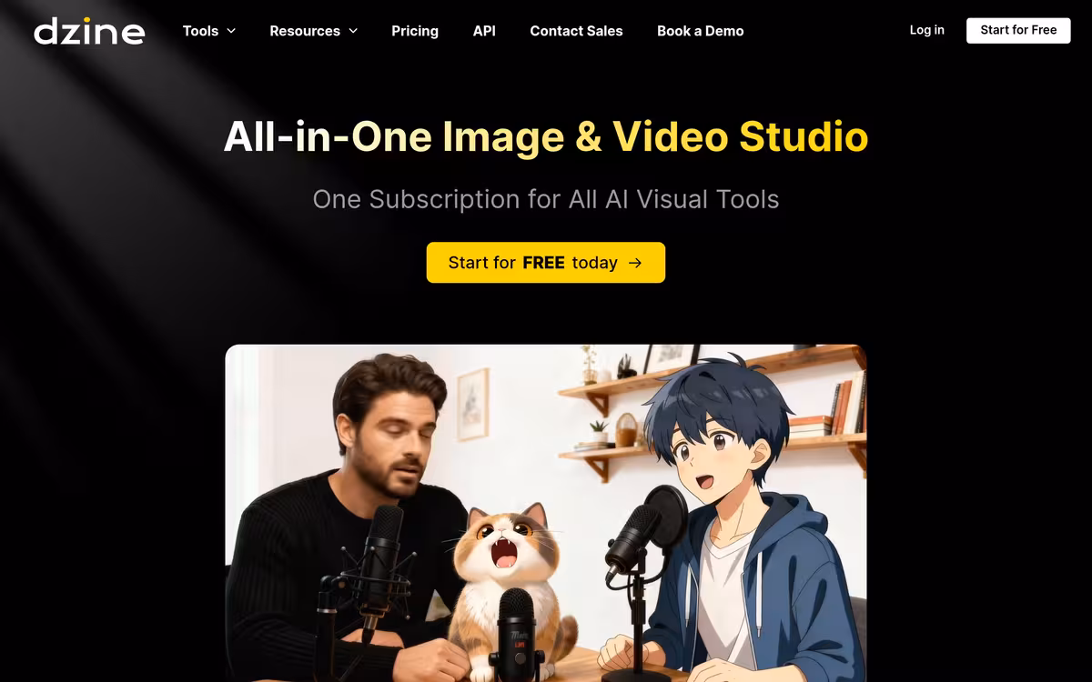 Dzine homepage screenshot
