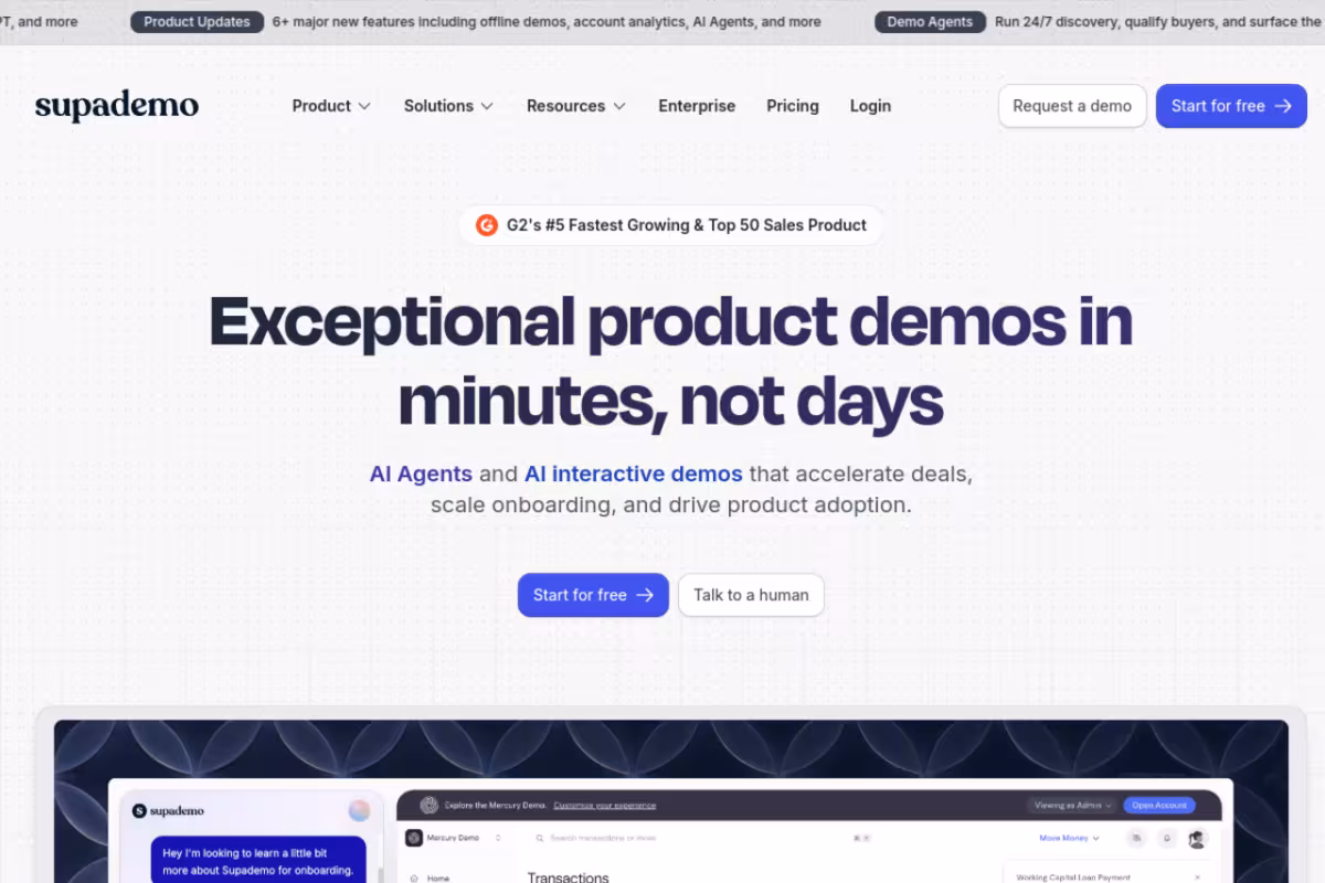 Supademo homepage screenshot