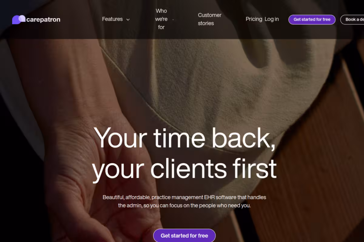 Carepatron Medical Transcription homepage screenshot