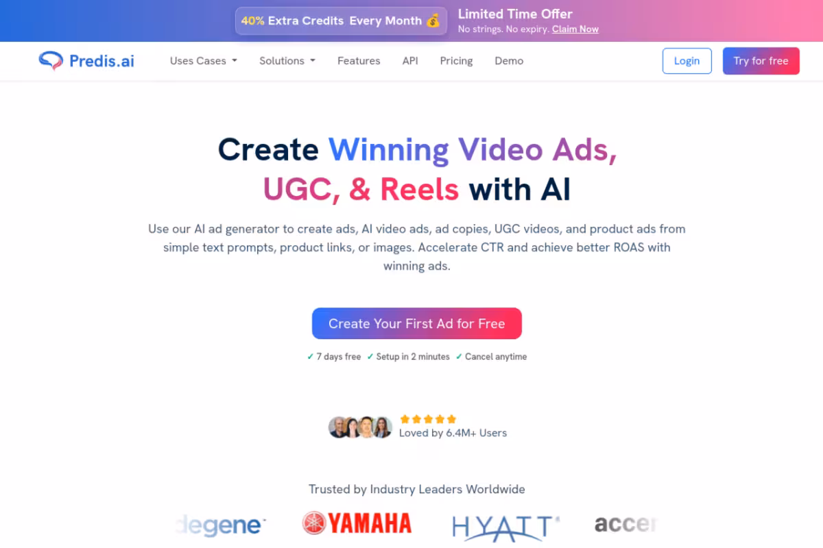 Predis.ai homepage screenshot
