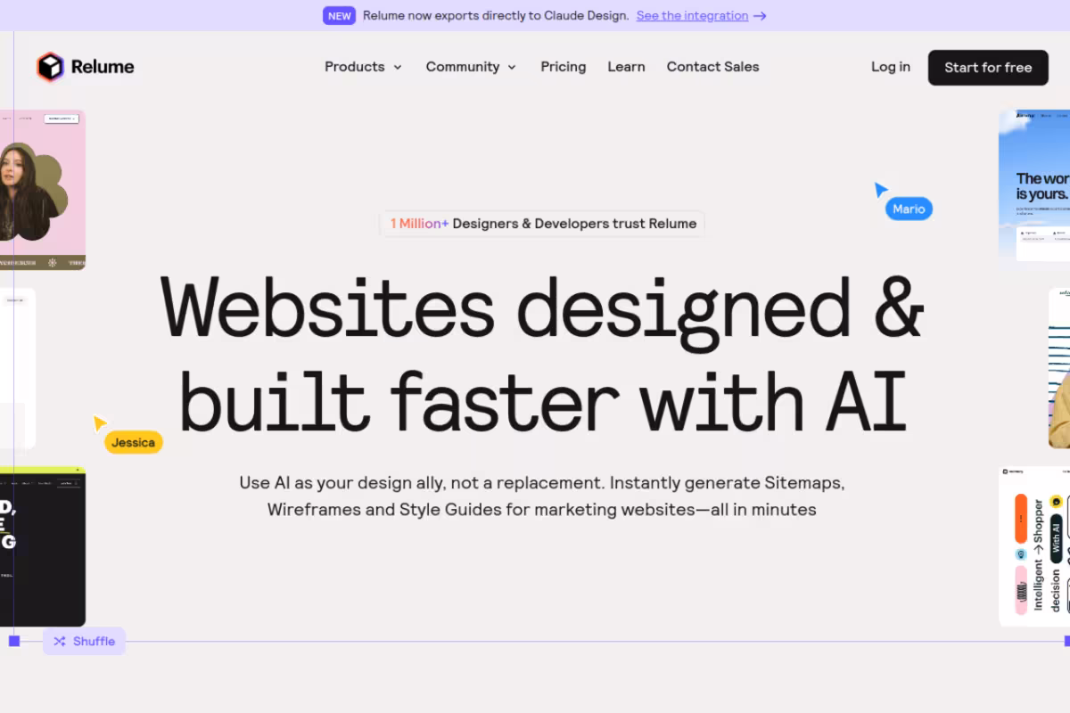 Relume homepage screenshot