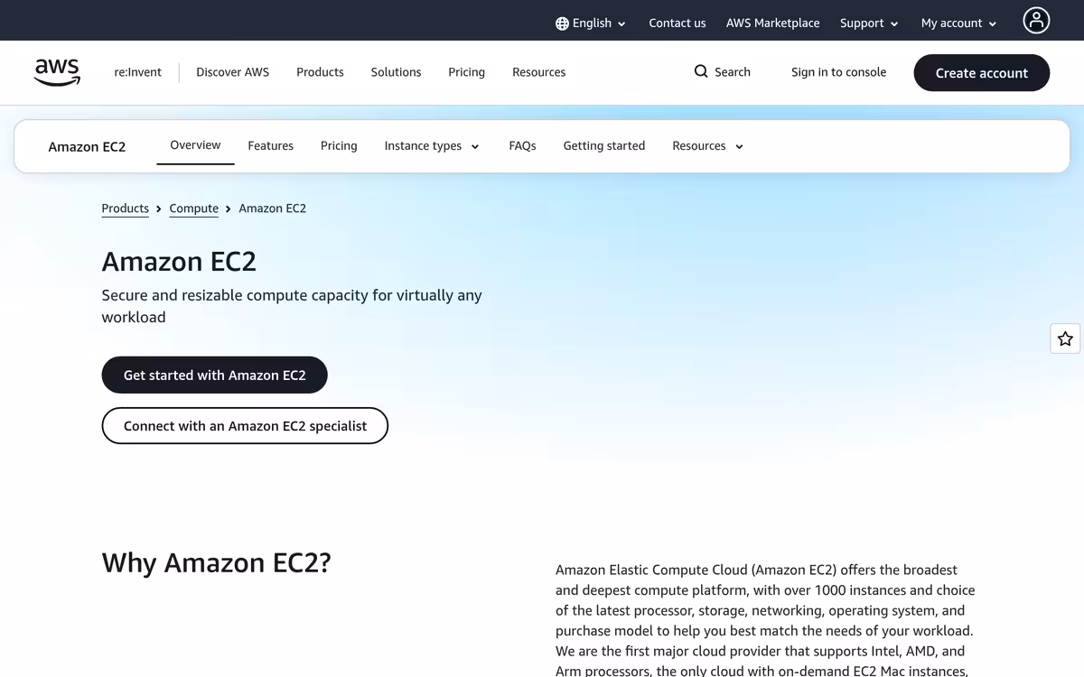 Artificial Intelligence homepage screenshot
