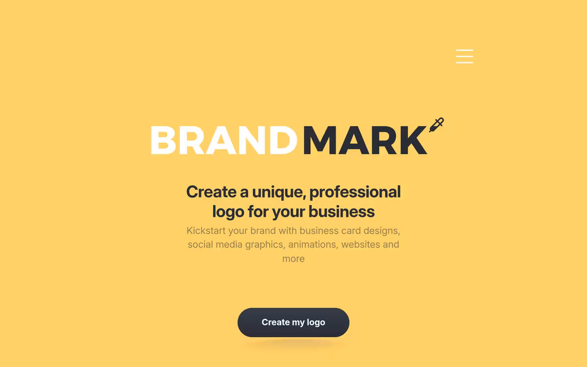 Brandmark homepage screenshot