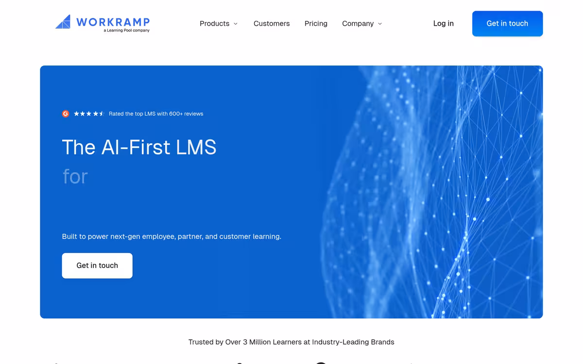 WorkRamp homepage screenshot