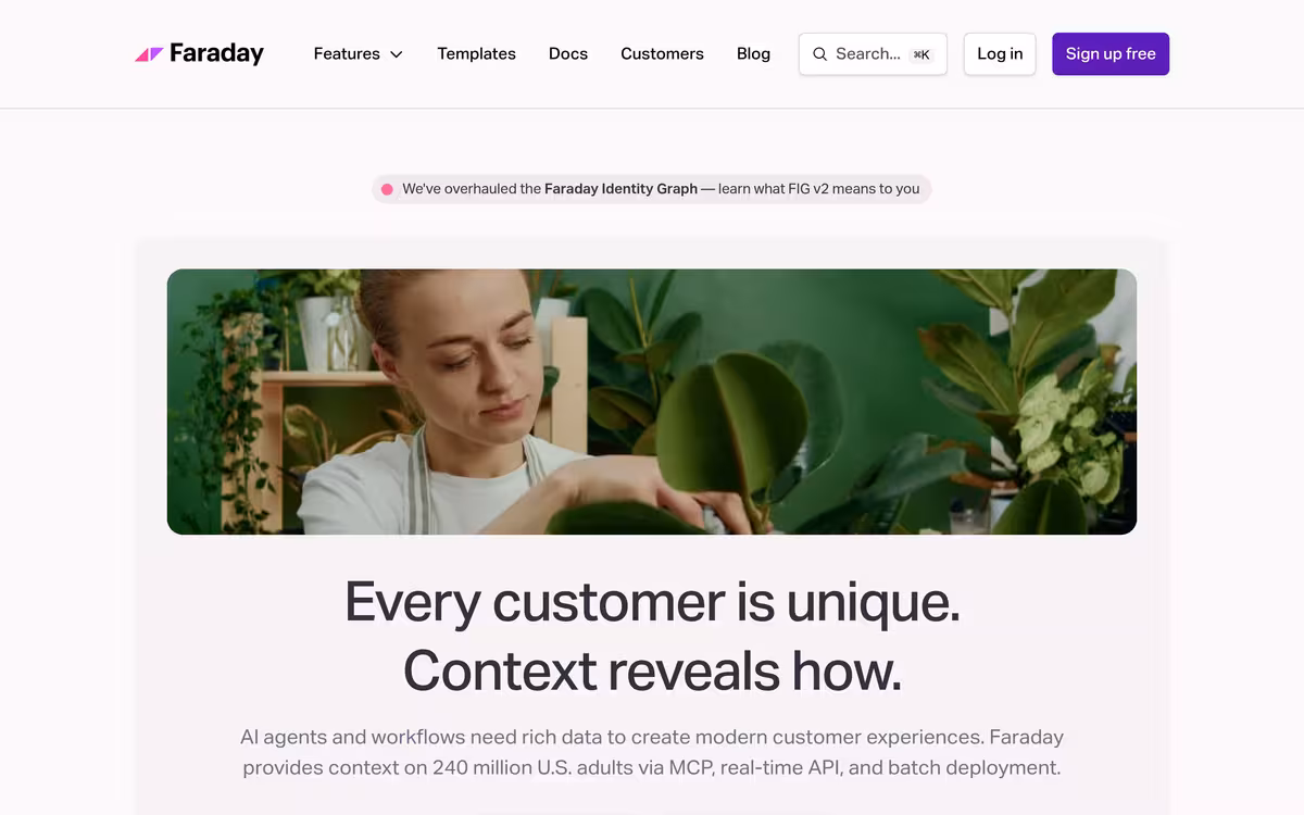 Faraday homepage screenshot