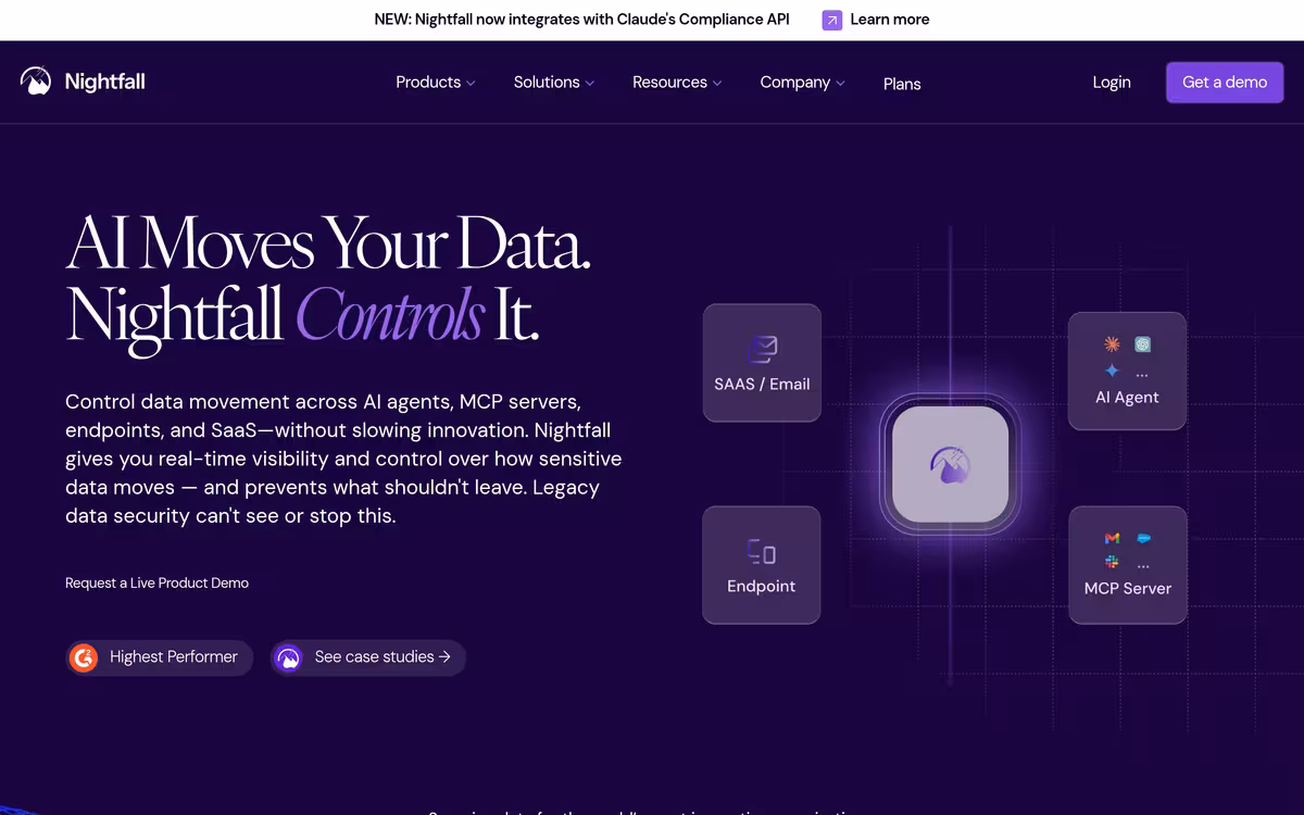Nightfall homepage screenshot