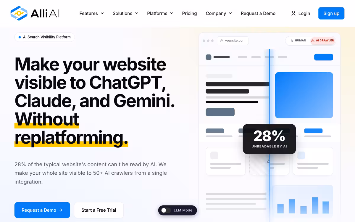 Alli AI homepage screenshot
