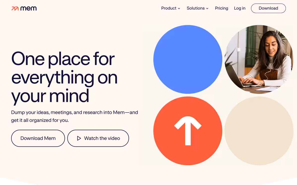 Mem homepage screenshot