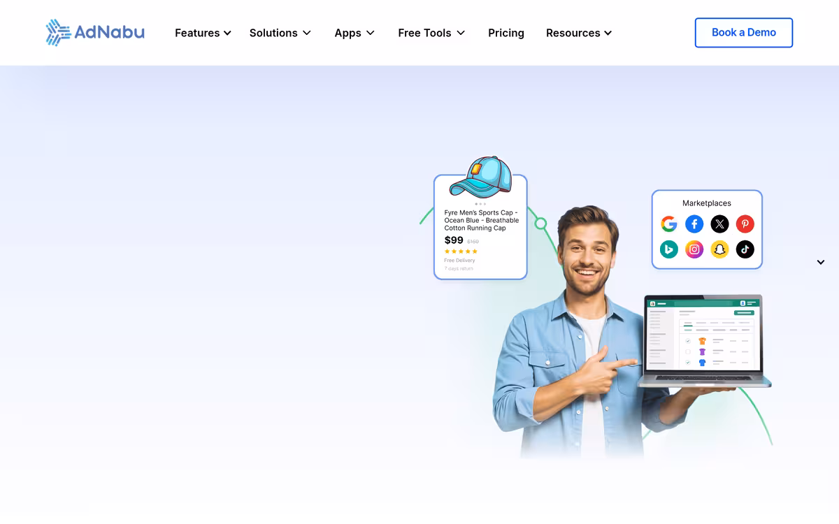 AdNabu homepage screenshot