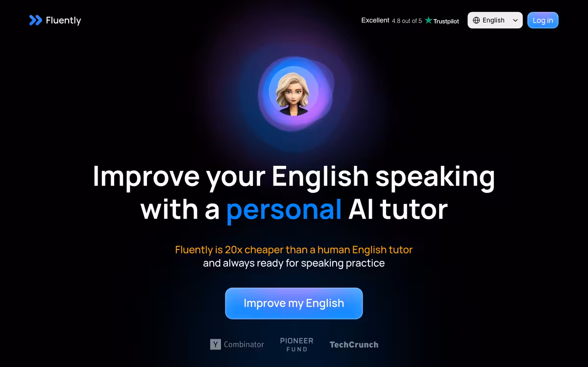 Fluently homepage screenshot