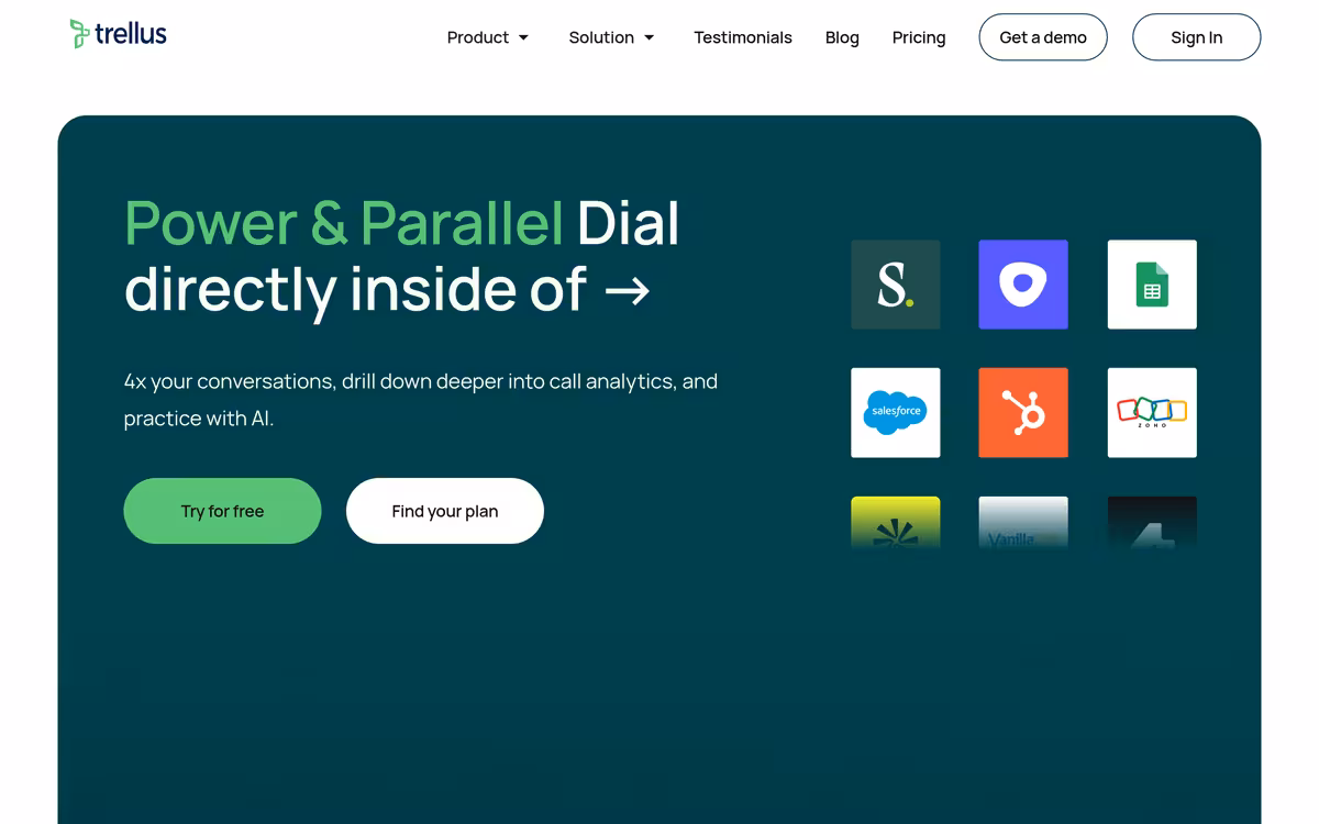 Trellus homepage screenshot